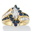 Palm Beach Jewelry 3.05 Cttw. Cubic Zirconia And Simulated Sapphire Gold-plated Bypass Ring In White