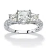 Palm Beach Jewelry 3.06 Tcw Princess-cut Cubic Zirconia Ring In Solid 10k White Gold In White