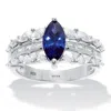Palm Beach Jewelry 3.08 Tcw Cubic Zirconia And Simulated Sapphire Sterling Silver Engagement Ring