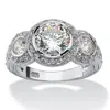 Palm Beach Jewelry 3.09 Tcw White Round Cubic Zirconia .925 Sterling Silver Anniversary Ring In White