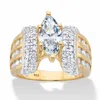 Palm Beach Jewelry 3.14 Cttw. Cubic Zirconia Gold-plated Sterling Silver Triple-row Engagement Ring