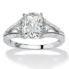 Palm Beach Jewelry 3.16 Tcw Cubic Zirconia Engagement Ring In Platinum-plated Sterling Silver