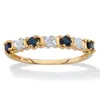 Palm Beach Jewelry .32 Cttw. Round Genuine Sapphire Diamond Accent Solid 10k Yellow Gold Ring In Blue
