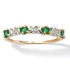 Palm Beach Jewelry .32 Tcw Genuine Round Emerald And Diamond Accent Ring In 10k Gold In Green