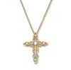 Palm Beach Jewelry .32 Tcw Round Cz 14k Yellow Gold-plated Cross Pendant Necklace 18-inch
