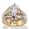 Palm Beach Jewelry 3.20 Tcw Marquise-cut Cubic Zirconia Ring In Gold-plated Sterling Silver In White