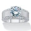 Palm Beach Jewelry 3.21 Tcw Cubic Zirconia Platinum-plated Silver Wide Band Engagement Ring In White