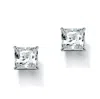 Palm Beach Jewelry 3.24 Cttw. Silvertone Princess-cut Cubic Zirconia Stud Earrings Rhodium-plated