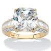 Palm Beach Jewelry 3.28 Cttw. Solid 10k Yellow Gold Princess-cut Cubic Zirconia Ring In White