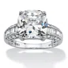 Palm Beach Jewelry 3.28 Tcw Cubic Zirconia Solid 10k White Gold Engagement Anniversary Ring In White