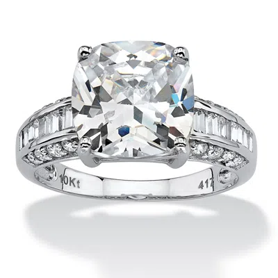 Palm Beach Jewelry 3.28 Tcw Cubic Zirconia Solid 10k White Gold Engagement Anniversary Ring