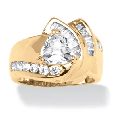 Palm Beach Jewelry 3.34 Tcw Cubic Zirconia Ring In Gold-plated In White
