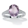Palm Beach Jewelry 3.40 Tcw Amethyst And Cz Sterling Silver Ring In White