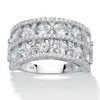 Palm Beach Jewelry 3.42 Cttw. Princess-cut And Round Cz Platinum-plated Silver Anniversary Ring