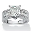 Palm Beach Jewelry 3.43 Tcw Princess-cut Cubic Zirconia Platinum-plated Silver Engagement Ring In White
