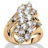 Palm Beach Jewelry 3.44 Tcw Cubic Zirconia Gold-plated Cluster Wave Ring In White