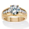 Palm Beach Jewelry 3.46 Tcw Round Cubic Zirconia Ring Gold Ion-plated Stainless Steel Ring
