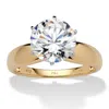 Palm Beach Jewelry 3.50 Cttw Round Cubic Zirconia 10k Gold Solitaire Bridal Engagement Ring In White