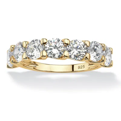 Palm Beach Jewelry 3.50 Cttw. Round Gold-plated Sterling Silver Cubic Zirconia Wedding Ring In White