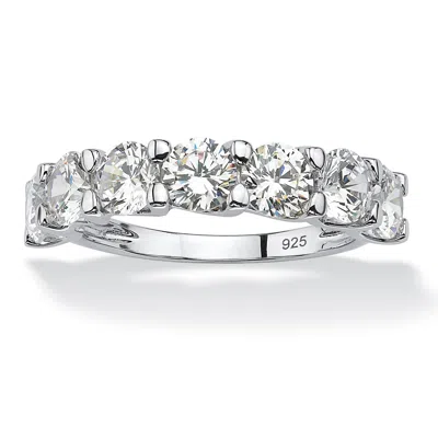 Palm Beach Jewelry 3.50 Ctw Cubic Zirconia Anniversary Ring In Platinum-plated Sterling Silver In White