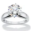 Palm Beach Jewelry 3.50 Tcw Round Cubic Zirconia Platinum-plated Sterling Silver Bridal Ring In White