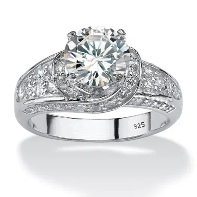 Palm Beach Jewelry 3.51 Tcw Cubic Zirconia Platinum-plated Sterling Silver Engagement Ring In White
