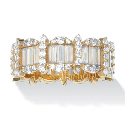 Palm Beach Jewelry 3.53 Tcw Cubic Zirconia Gold-plated Eternity Ring In Yellow