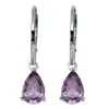 Palm Beach Jewelry 3.53 Tcw Pear Cut Genuine Amethyst And Cubic Zirconia Sterling Silver Earrings In Purple