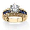 Palm Beach Jewelry 3.53 Tcw Round Cubic Zirconia And Simulated Blue Sapphire Ring In White