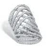 Palm Beach Jewelry 3.58 Tcw Round Cubic Zirconia Platinum-plated Elongated Ring In White