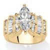 Palm Beach Jewelry 3.63 Cttw. Marquise-cut Cubic Zirconia Yellow Gold-plated Ring In White