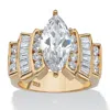 Palm Beach Jewelry 3.63 Tcw Cubic Zirconia Gold-plated Sterling Silver Ring In White