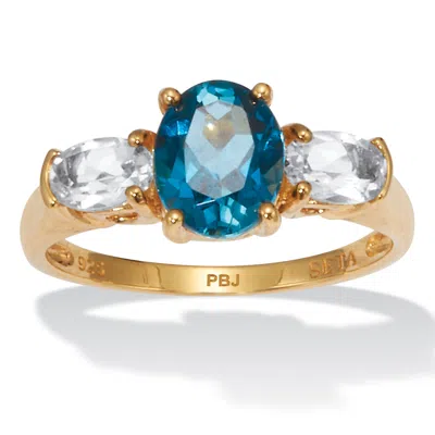 Palm Beach Jewelry 3.64 Tcw Topaz Gold-plated Sterling Silver Ring In Yellow