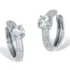 Palm Beach Jewelry 3.70 Tcw Round Cubic Zirconia Silvertone Huggie Earrings