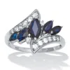Palm Beach Jewelry 3.73 Tcw Marquise Sapphire And White Topaz Platinum-plated Sterling Silver Ring