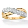 Palm Beach Jewelry 3/8 Tcw Diamond Accent 10k Gold Crossover Ring In Yellow