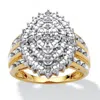 Palm Beach Jewelry 3/8 Tcw Diamond Marquise-shaped Ring 18k Yellow Gold-plated Sterling Silver In White