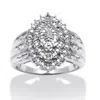 Palm Beach Jewelry 3/8 Tcw Round Diamond Cluster Ring In Platinum-plated Sterling Silver In White