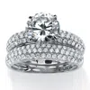 Palm Beach Jewelry 3.80 Tcw Pave Cubic Zirconia Bridal Ring Set In Solid 10k White Gold In White