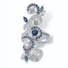Palm Beach Jewelry 3.81 Cttw. Simulated Blue Sapphire And Cubic Zirconia .925 Silver Vine Ring In White