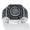 Palm Beach Jewelry 3.87 Tcw Men's Round Black Cubic Zirconia Stainless Steel Ring