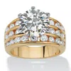 Palm Beach Jewelry 3.88 Tcw Round Cubic Zirconia Ring In Goldtone In Yellow