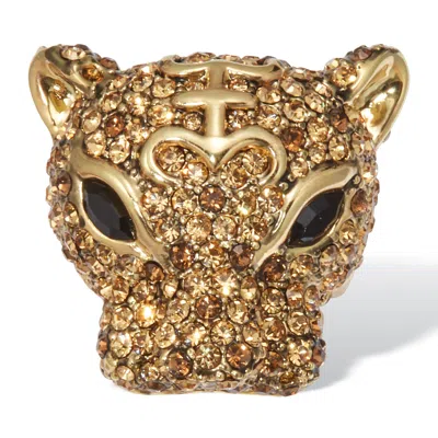 Palm Beach Jewelry 3.99 Tcw Cz Yellow Gold-plated Leopard Ring