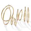 Palm Beach Jewelry 4-pair Set Gold-plated Sterling Silver Polished Hoop Earrings In Yellow