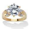 Palm Beach Jewelry 4 Tcw Cubic Zirconia And Crystal Accents Gold Ion-plated Stainless Steel Ring