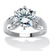 Palm Beach Jewelry 4 Tcw Cubic Zirconia And Crystal Accents Stainless Steel Ring