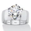 Palm Beach Jewelry 4 Tcw Round Cubic Zirconia Solitaire Ring In .925 Sterling Silver In White