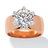 Palm Beach Jewelry 4 Tcw Round Cubic Zirconia Solitaire Ring In Rose Gold-plated In White