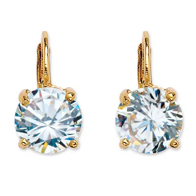 Palm Beach Jewelry 4 Tcw Round Cz Stud Earrings Yellow Gold-plated In White