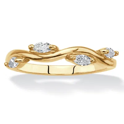 Palm Beach Jewelry .40 Cttw. 18k Gold-plated Marquise-cut Cubic Zirconia Vine Ring In White